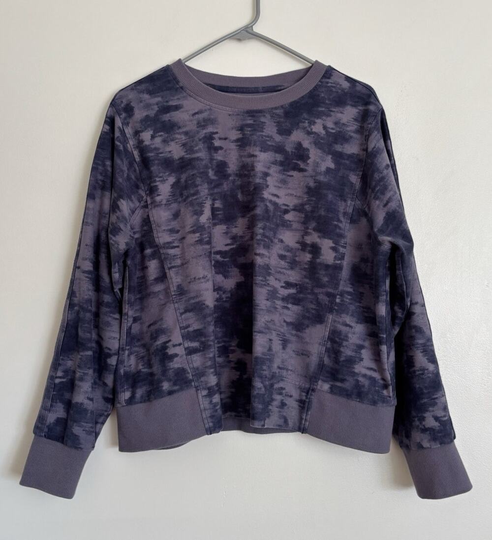 Purple Athleta Farallon Print Crewneck Sweatshirt L